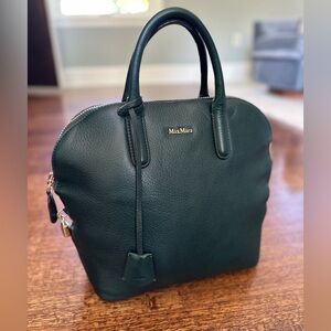 Max Mara Ali Handbag - Dark Green Pebbled Leather